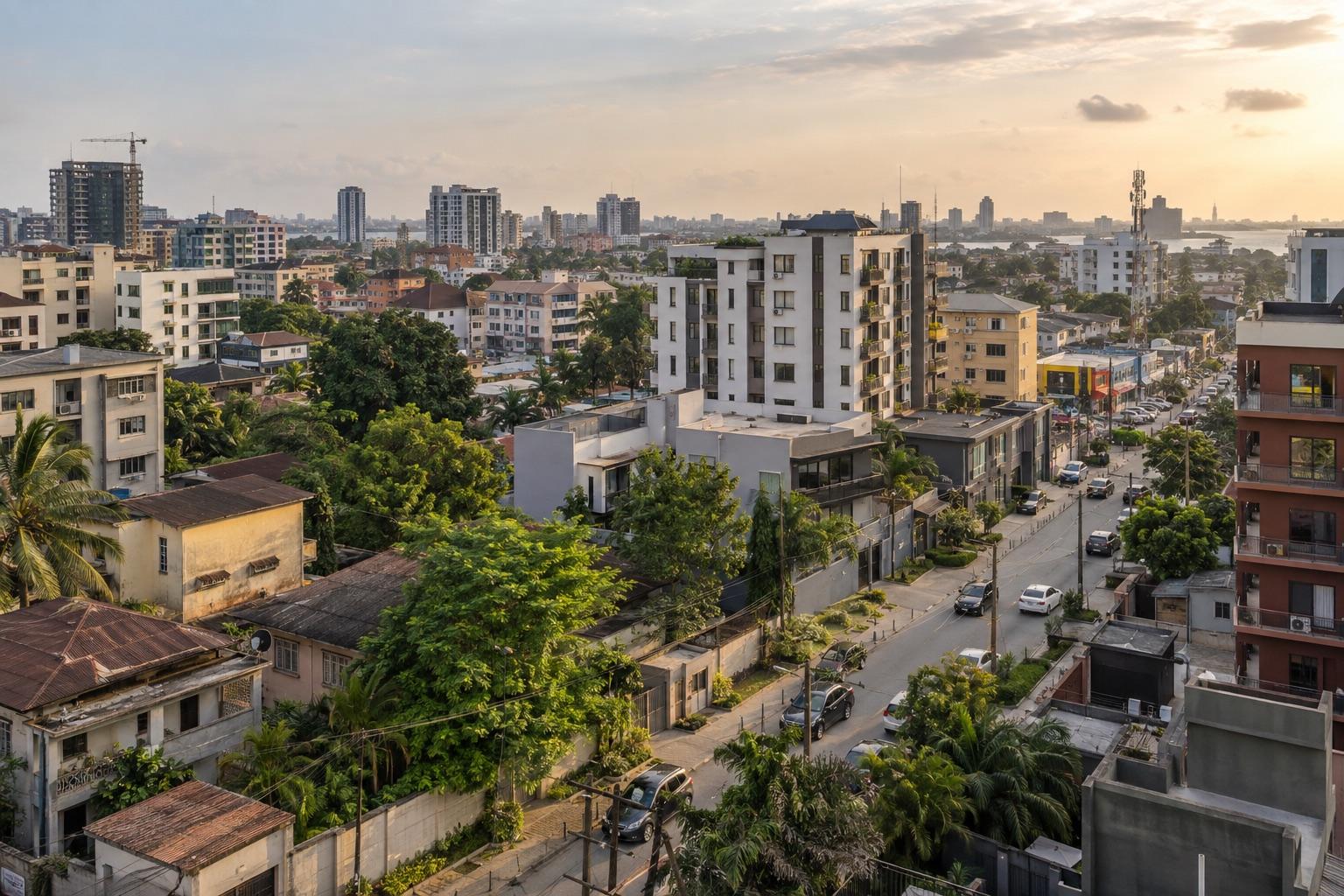 Mixed residential and commercial neighbourhood in Lagos